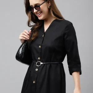 Women black cotton shirt